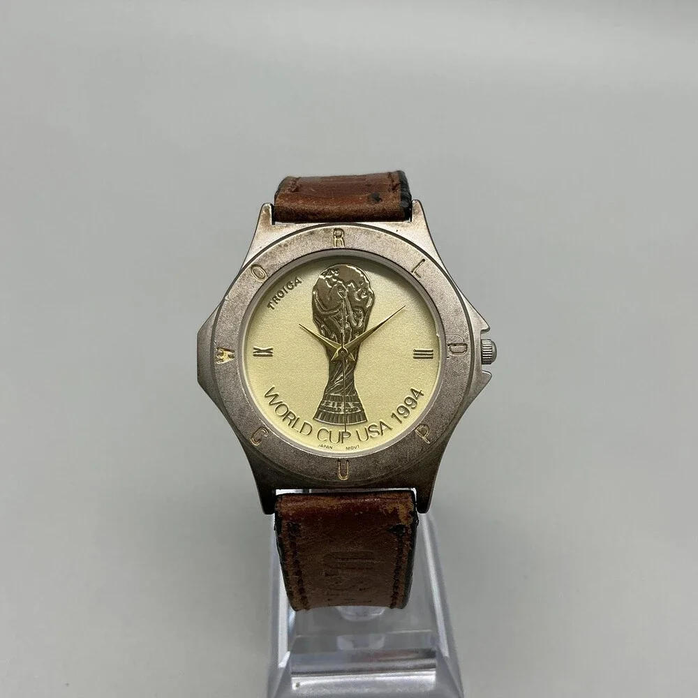 Vintage Troika FIFA World Cup USA 1994 Mens Watch 40mm Gold Dial New Battery